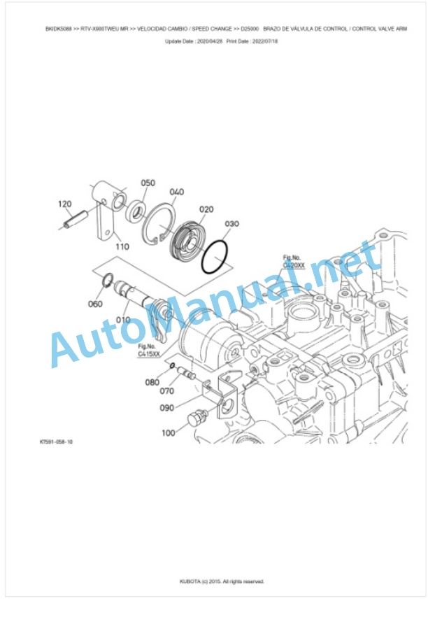 Kubota RTV-X900TWEU, RTV-X900TREU Parts Manual PDF BKIDK5088-3