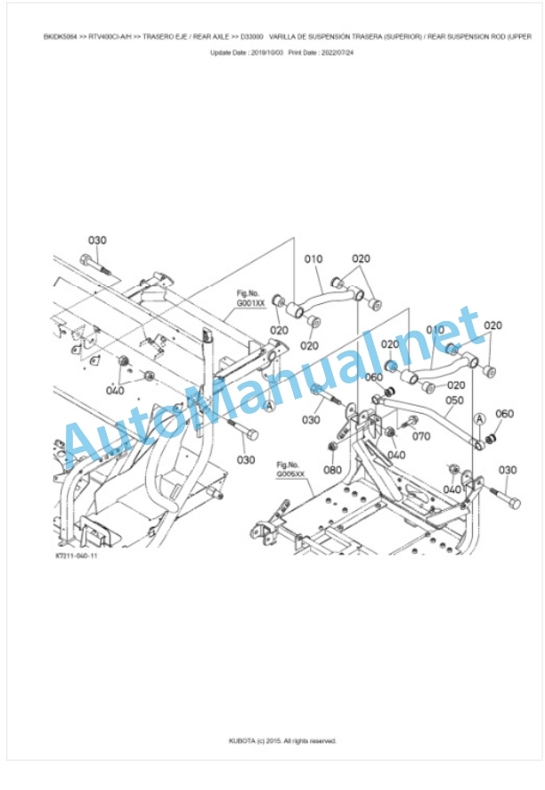 Kubota RTV400CI Parts Manual PDF BKIDK5064-3