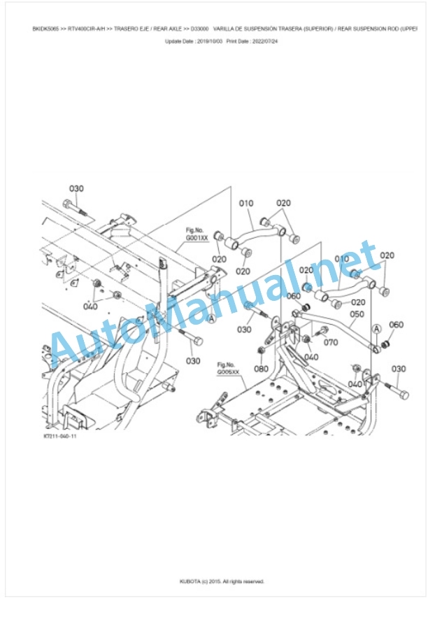 Kubota RTV400CI Parts Manual PDF BKIDK5065-3