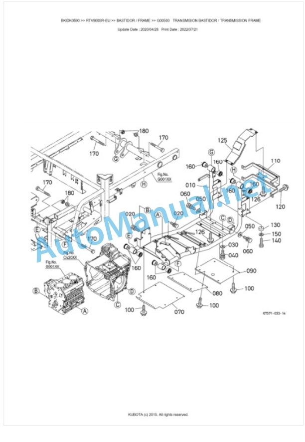 Kubota RTV900-EU Parts Manual PDF BKIDK0590-4