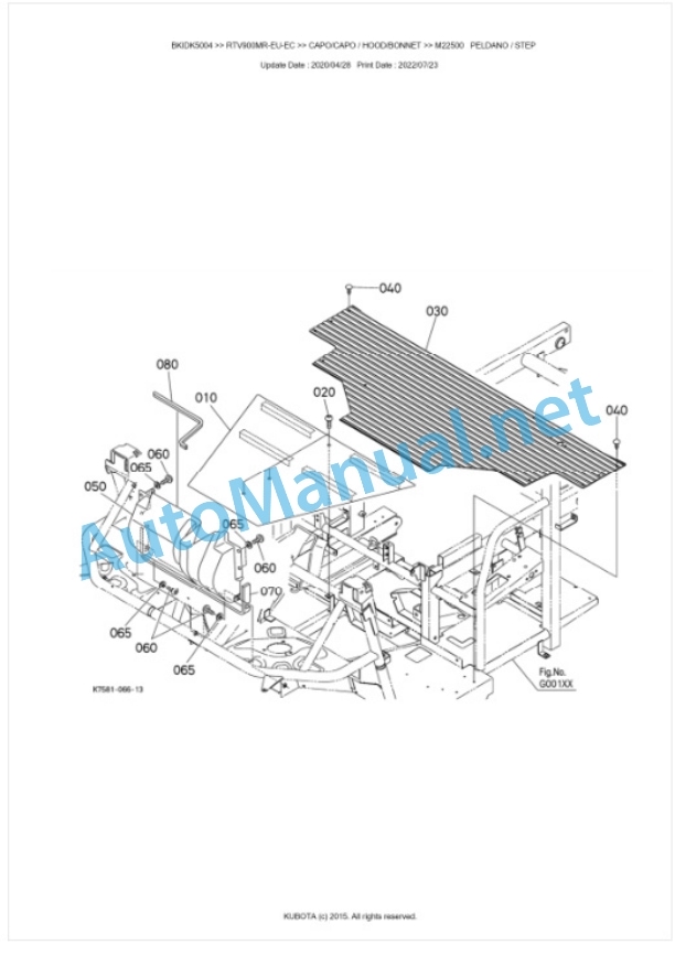 Kubota RTV900MW-EU-EC, RTV900MR-EU-EC Parts Manual PDF BKIDK5004-5