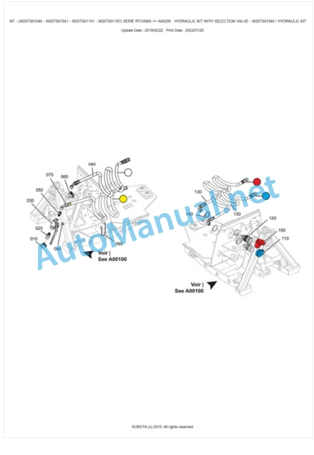 Kubota RTVX900 Series Relevage Avant Parts Manual PDF BKIDE5225-3