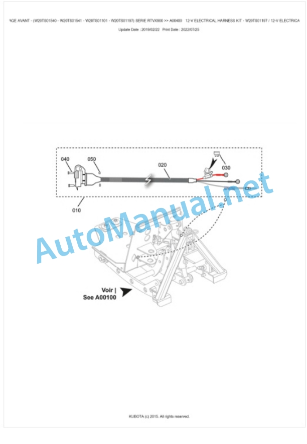 Kubota RTVX900 Series Relevage Avant Parts Manual PDF BKIDE5225-5