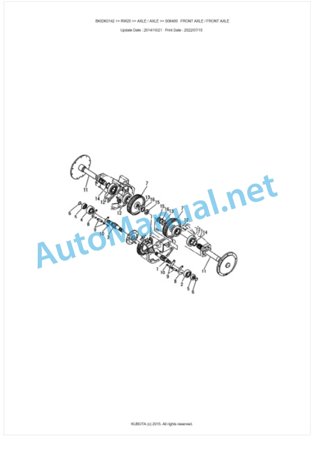 Kubota RW25 Parts Manual PDF BKIDK0142-3