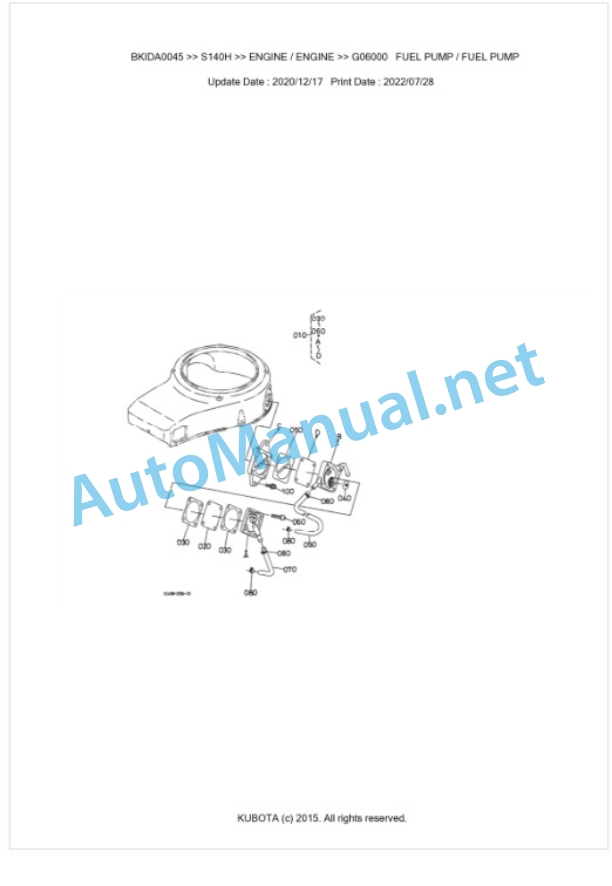 Kubota S140H Parts Manual PDF BKIDA0045-2