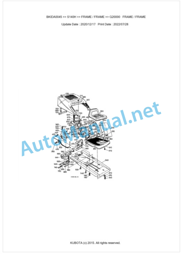 Kubota S140H Parts Manual PDF BKIDA0045-5