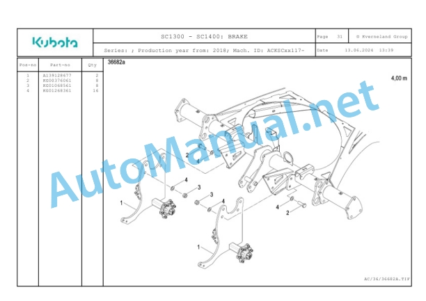 Kubota SC1300, SC1400 Parts Manual PDF-2