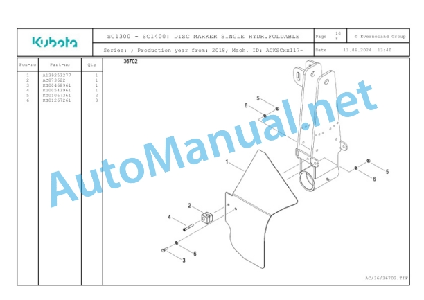 Kubota SC1300, SC1400 Parts Manual PDF-4