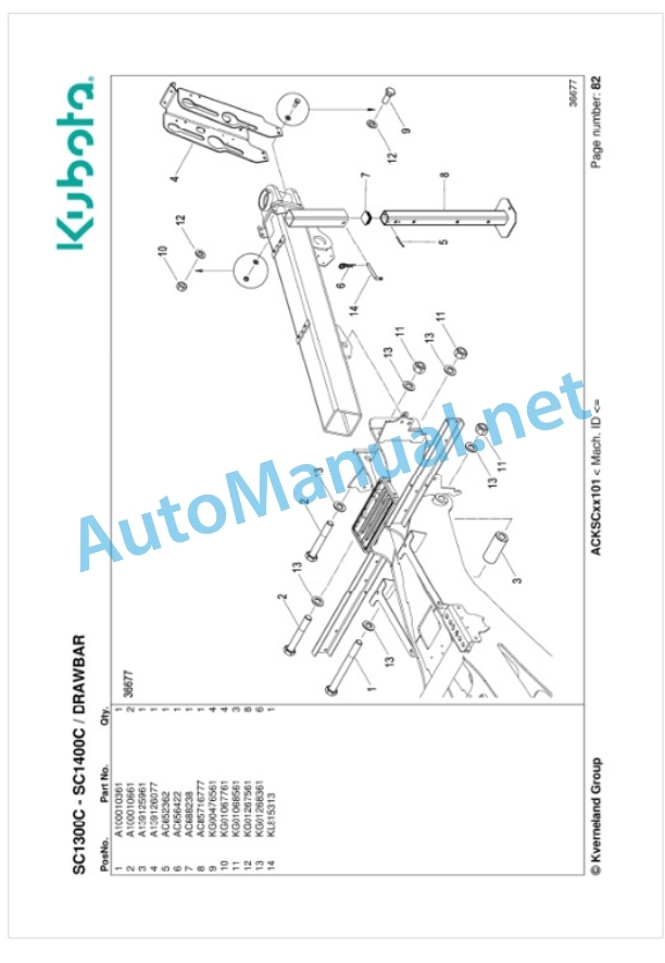 Kubota SC1300C, SC1400C Parts Manual PDF-2