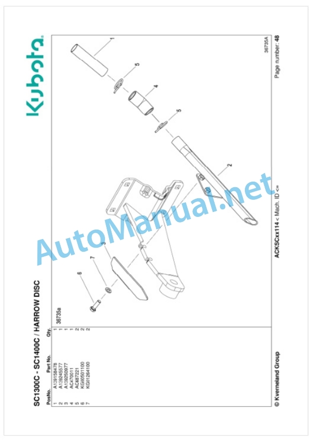 Kubota SC1300C, SC1400C Parts Manual PDF-4