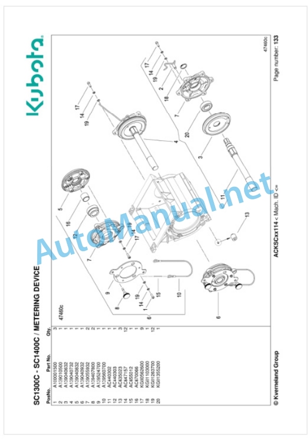 Kubota SC1300C, SC1400C Parts Manual PDF-5