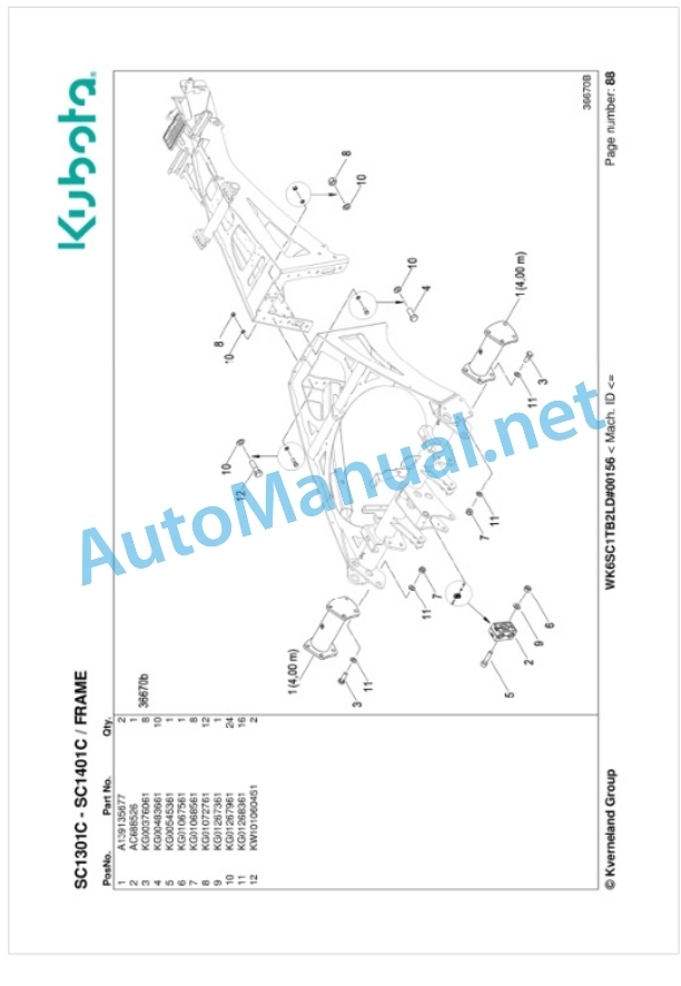 Kubota SC1301C, SC1401C Parts Manual PDF-3