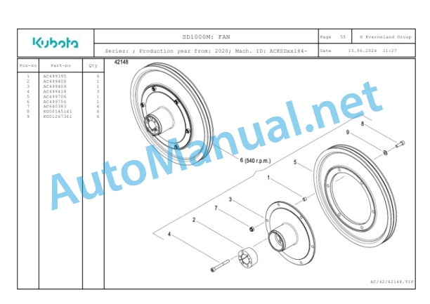 Kubota SD1000M Parts Manual PDF-3