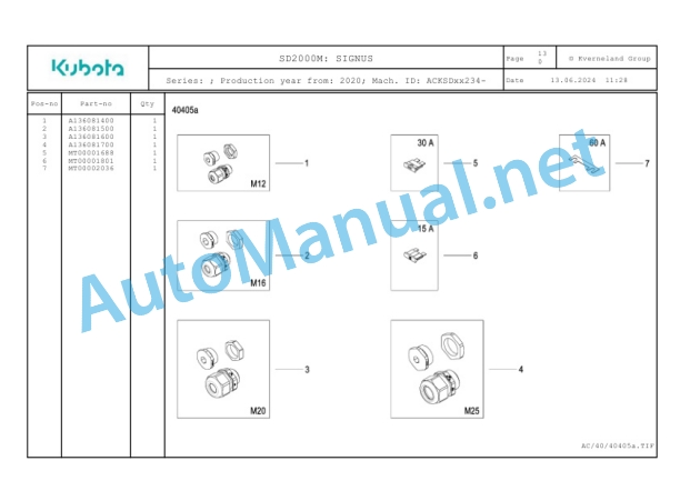 Kubota SD2000M Parts Manual PDF-5