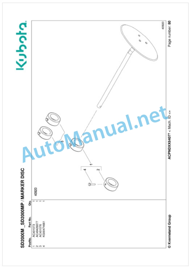 Kubota SD2000M, SD2000MP Parts Manual PDF-3