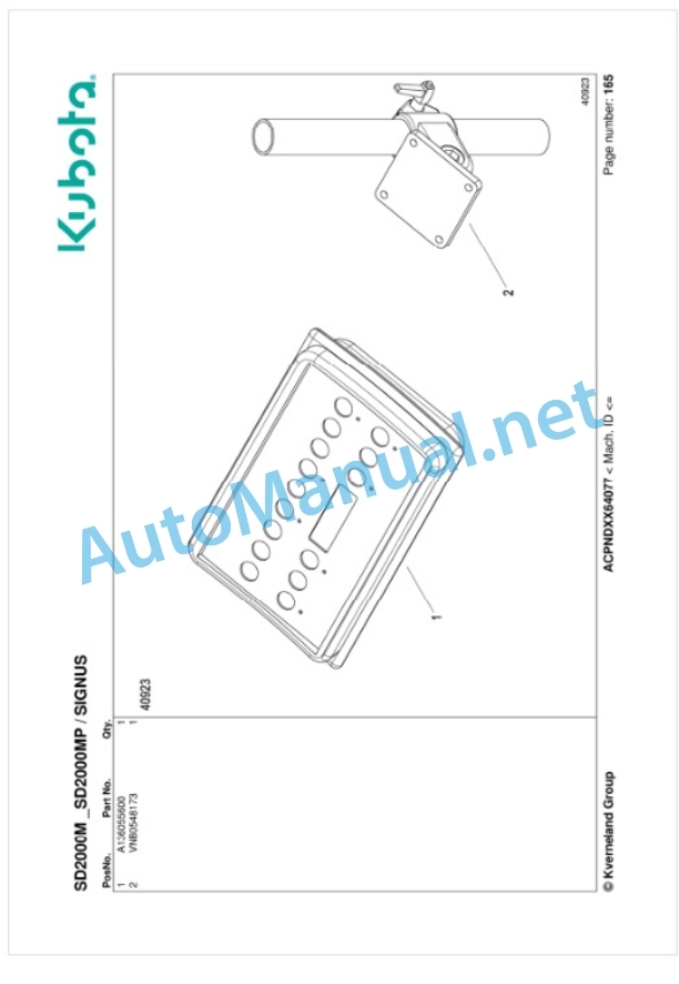 Kubota SD2000M, SD2000MP Parts Manual PDF-5