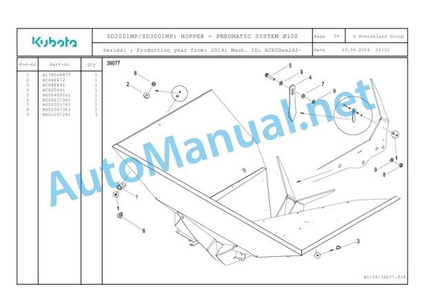 Kubota SD2001MP, SD3001MP Parts Manual PDF-3