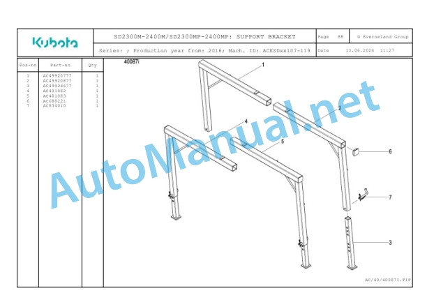 Kubota SD2300M-2400M, SD2300MP-2400MP Parts Manual PDF-3