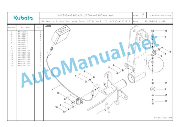 Kubota SD2300M-2400M, SD2300MP-2400MP Parts Manual PDF-5