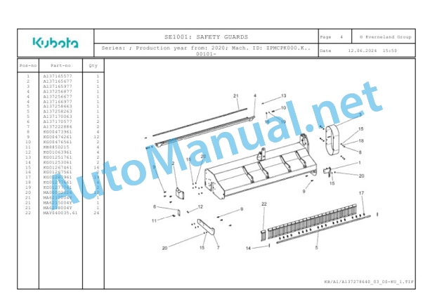 Kubota SE1001 Parts Manual PDF-4