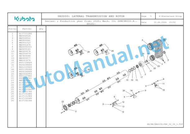 Kubota SE2000 Parts Manual PDF-3