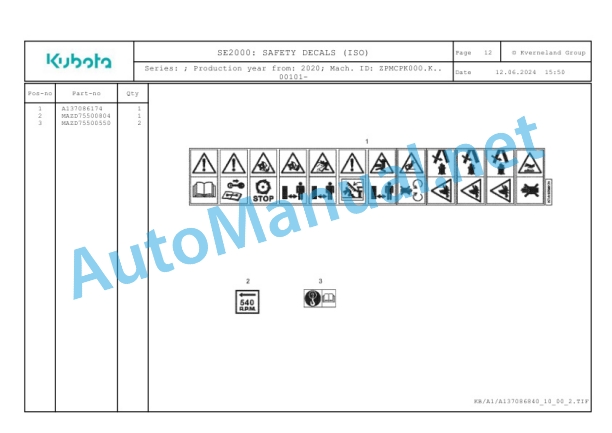 Kubota SE2000 Parts Manual PDF-5