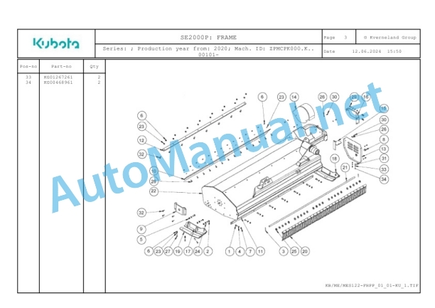 Kubota SE2000P Parts Manual PDF-3