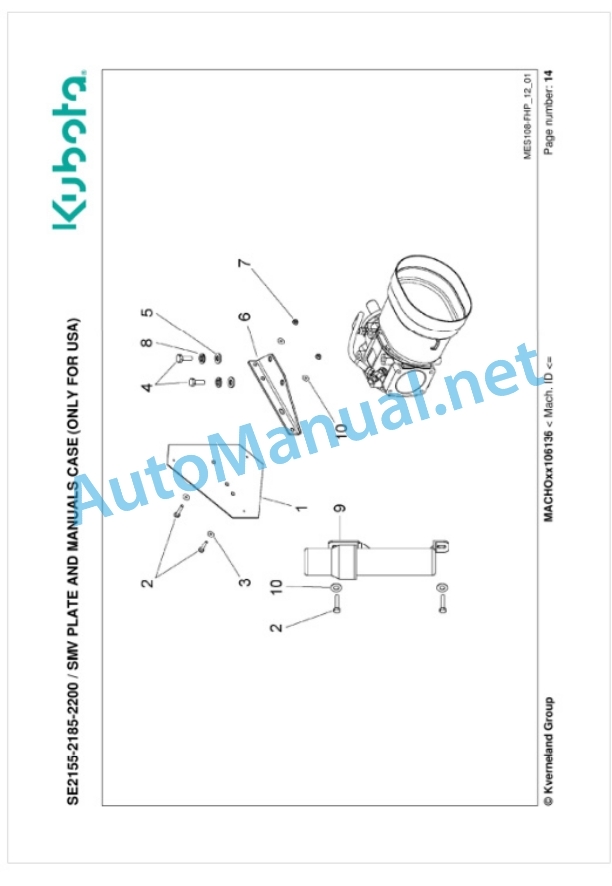 Kubota SE2155, SE2185, SE2200 Parts Manual PDF-5