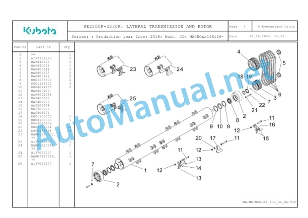 Kubota SE2200P-2230P Parts Manual PDF-3