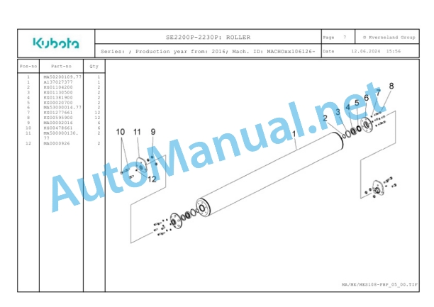 Kubota SE2200P-2230P Parts Manual PDF-4