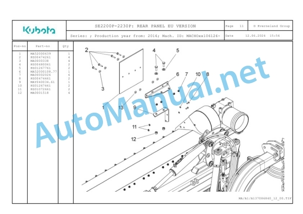 Kubota SE2200P-2230P Parts Manual PDF-5