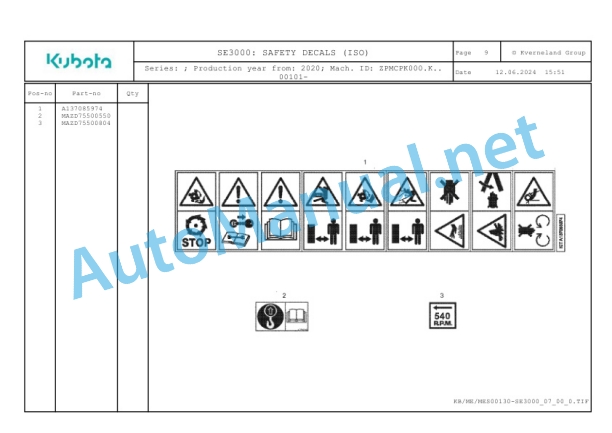 Kubota SE3000 Parts Manual PDF-5