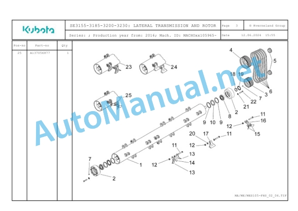 Kubota SE3155-3185-3200-3230 Parts Manual PDF-3