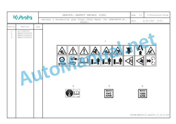 Kubota SE4000 Parts Manual PDF-5