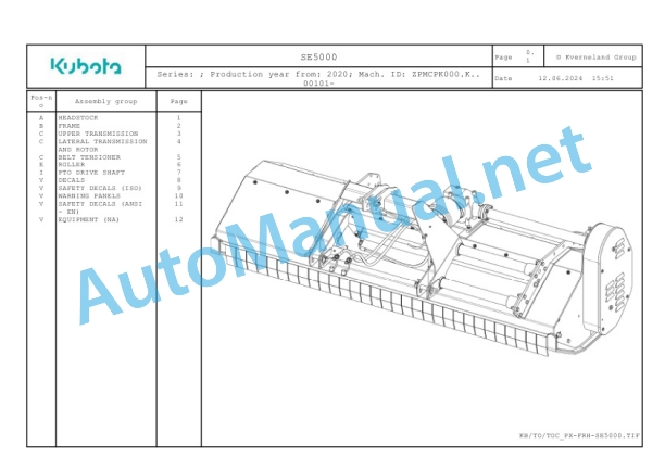 Kubota SE5000 Parts Manual PDF-2