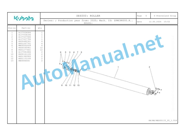 Kubota SE6000 Parts Manual PDF-5