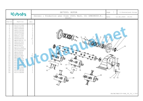 Kubota SE7000 Parts Manual PDF-4