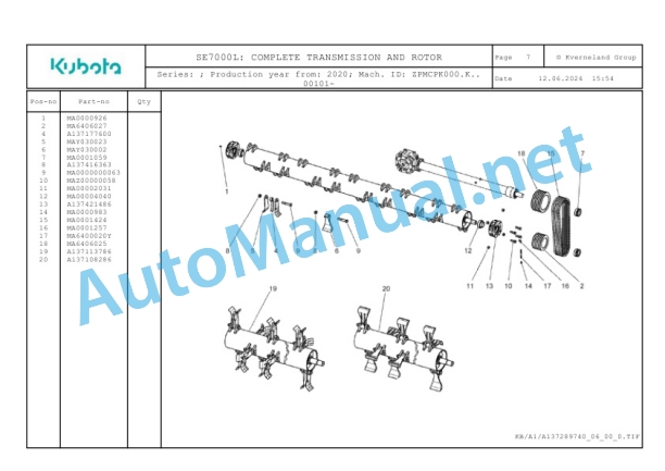 Kubota SE7000L Parts Manual PDF-4