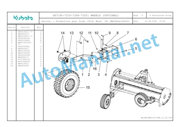 Kubota SE7195-7235-7280-7320 Parts Manual PDF-5