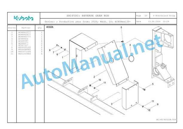 Kubota SH1650C Parts Manual PDF-2