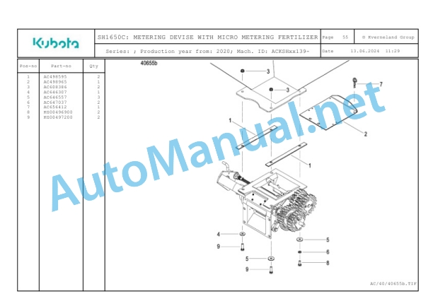 Kubota SH1650C Parts Manual PDF-3