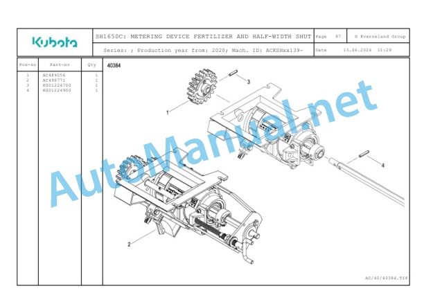 Kubota SH1650C Parts Manual PDF-4