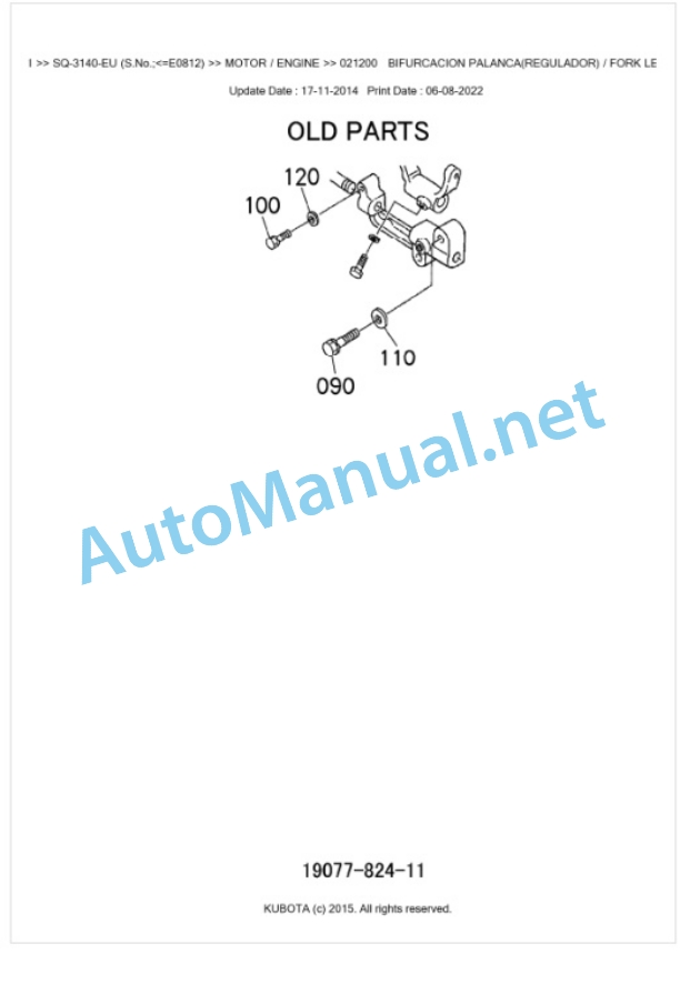 Kubota SQ-3140-EU Parts Manual PDF BKIDK0621-3