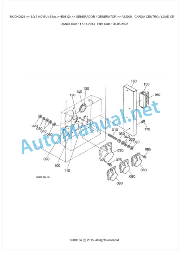 Kubota SQ-3140-EU Parts Manual PDF BKIDK0621-5