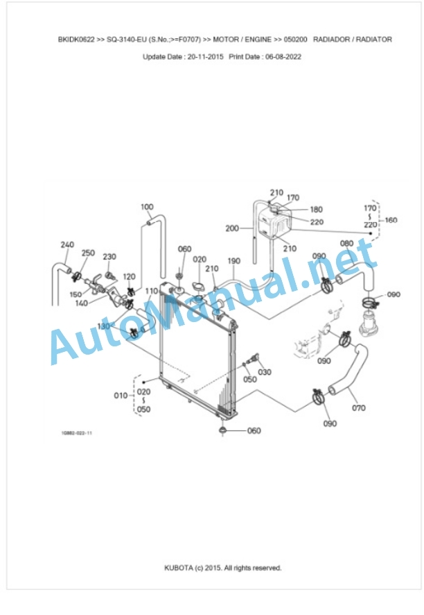 Kubota SQ-3140-EU Parts Manual PDF BKIDK0622-4