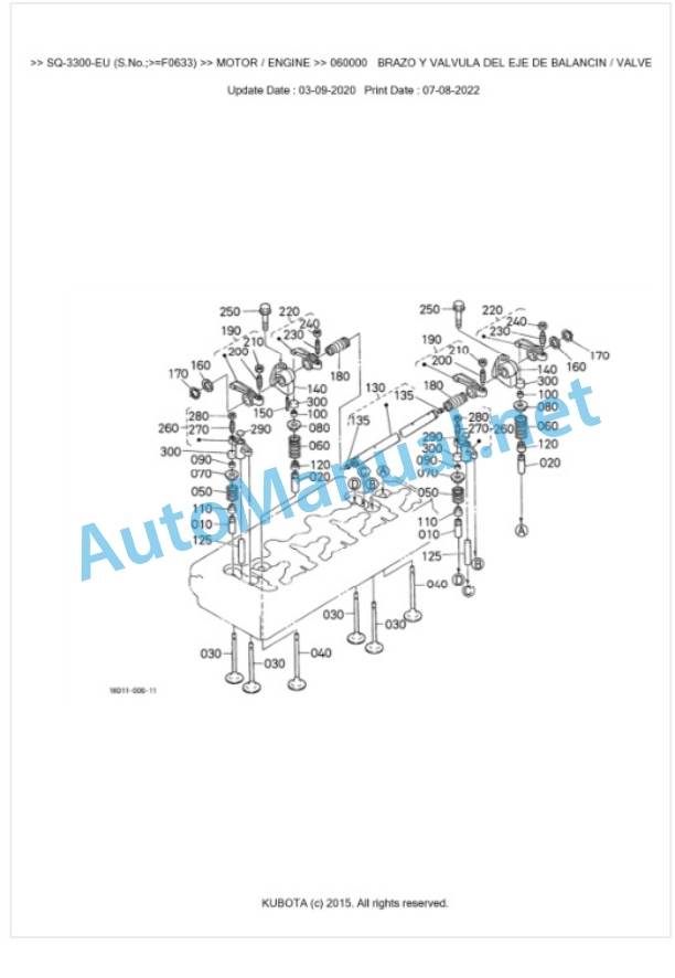 Kubota SQ-3300-EU Parts Manual PDF BKIDK0620-4