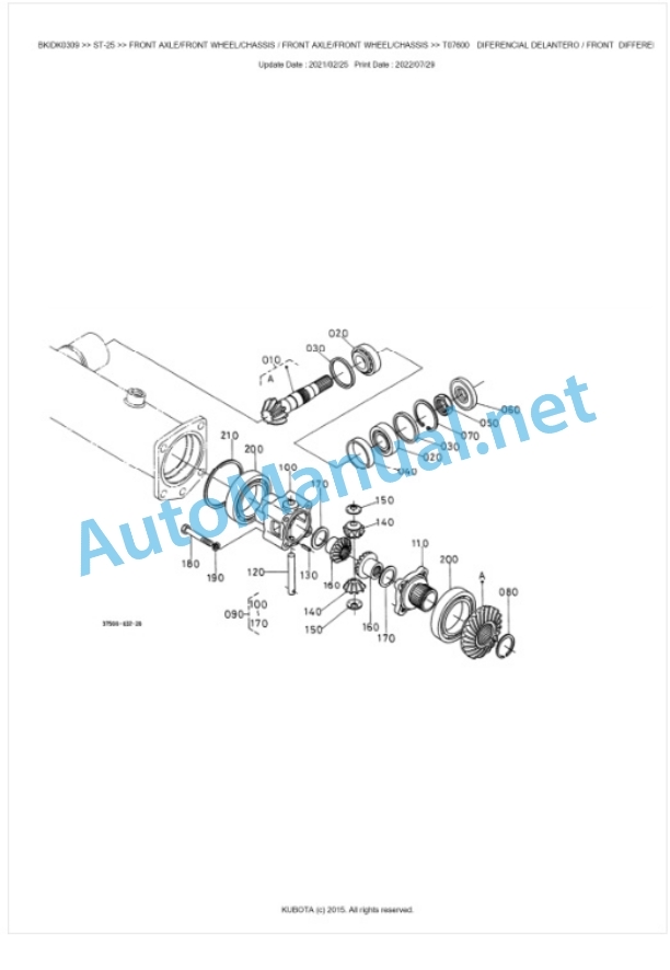 Kubota ST-25 Parts Manual PDF BKIDK0309-4