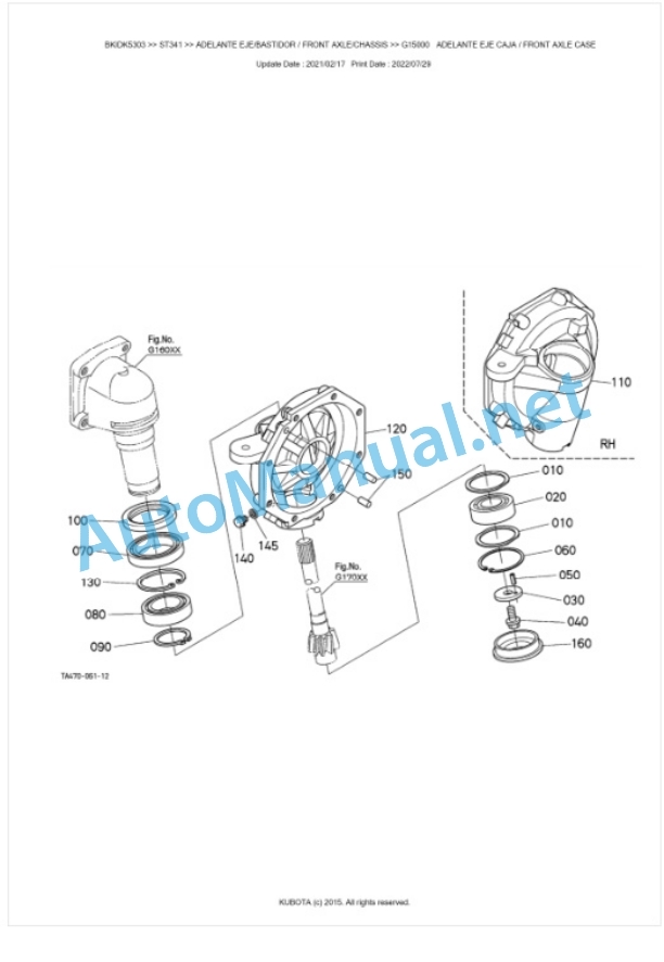 Kubota ST341, ST371, ST401 Parts Manual PDF BKIDK5303-4