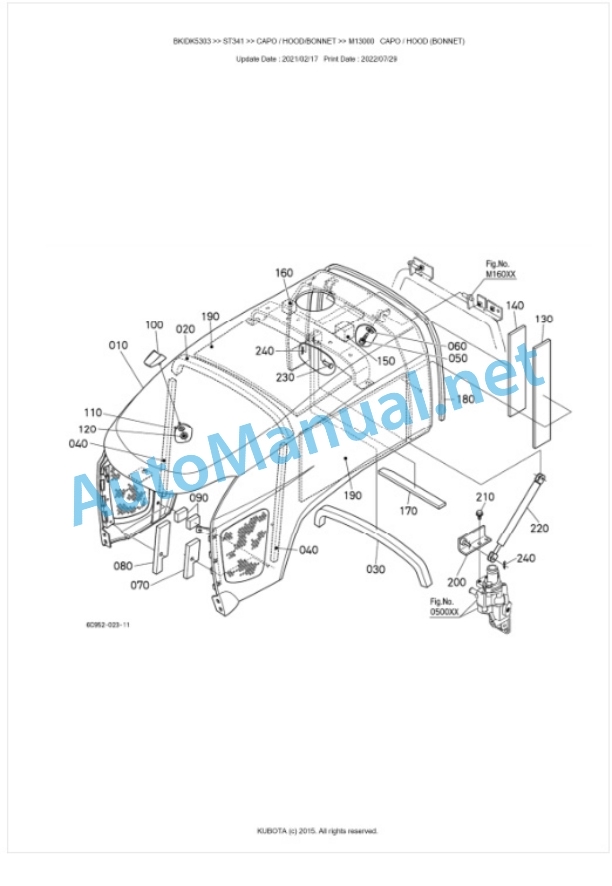 Kubota ST341, ST371, ST401 Parts Manual PDF BKIDK5303-5