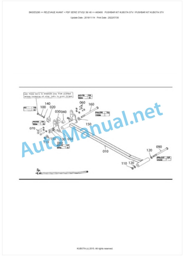 Kubota STV32, STV36, STV40 PDF Series Relevage Avant Parts Manual PDF BKIDE5295-2